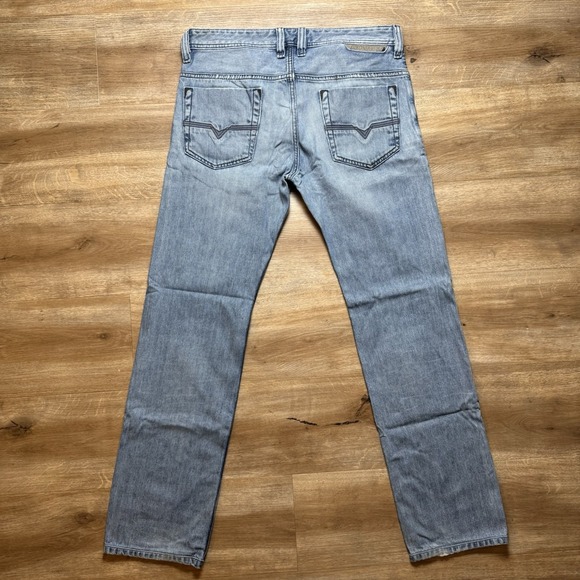 Diesel Jeans Men 32x31 Blue Safado Slim Straight Leg Thrashed Denim Pants 0806K - Picture 3 of 15